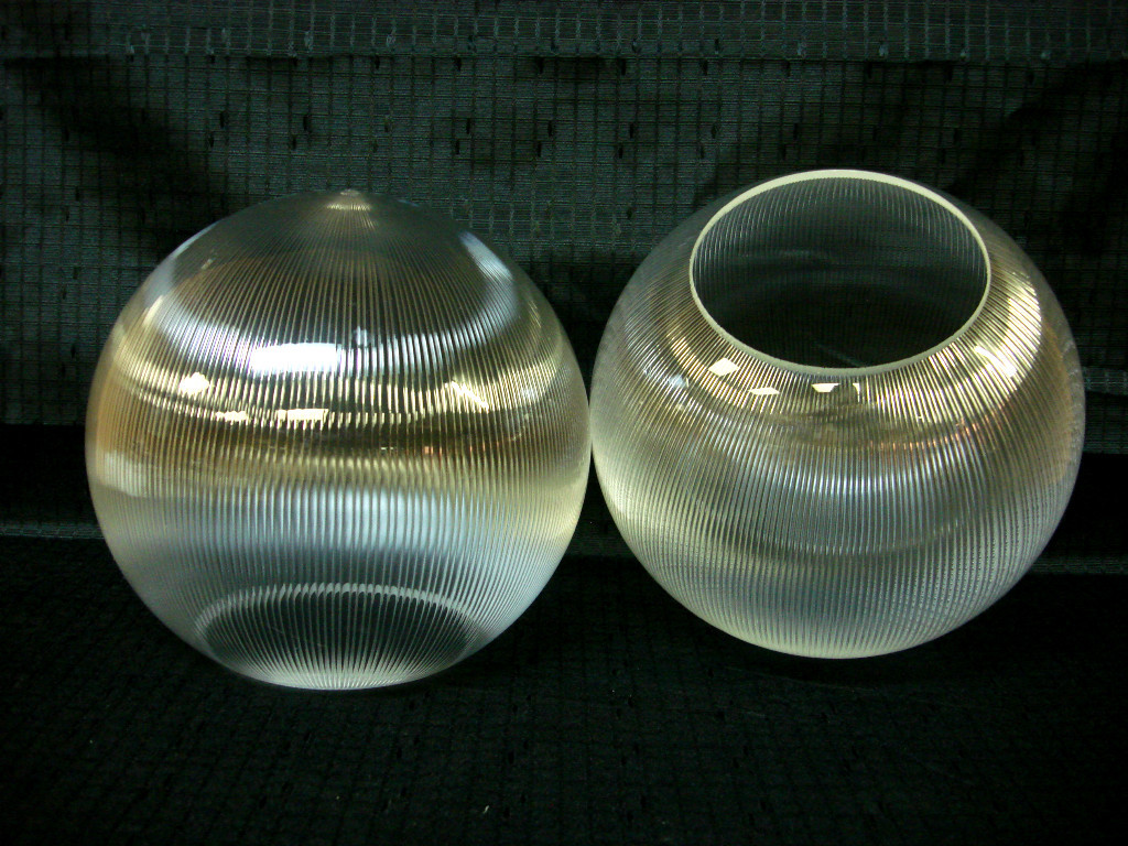 10" Clear Prism Plastic Acrylic Round Sphere Globe for Post Light 5.25" Opening