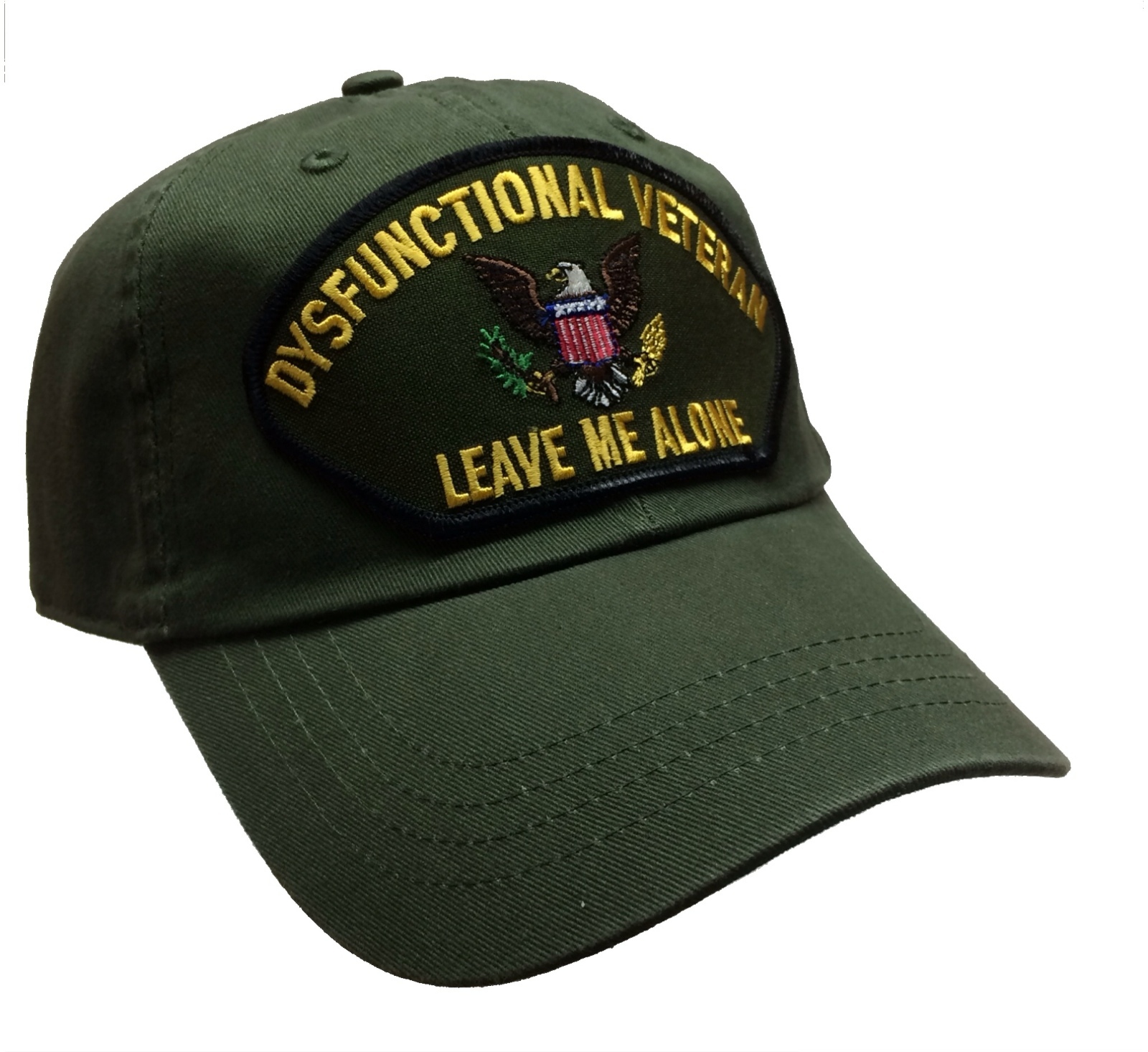 DYSFUNCTIONAL VET VETERAN Hat 100% Cotton Ball Cap OD Green Unstructured