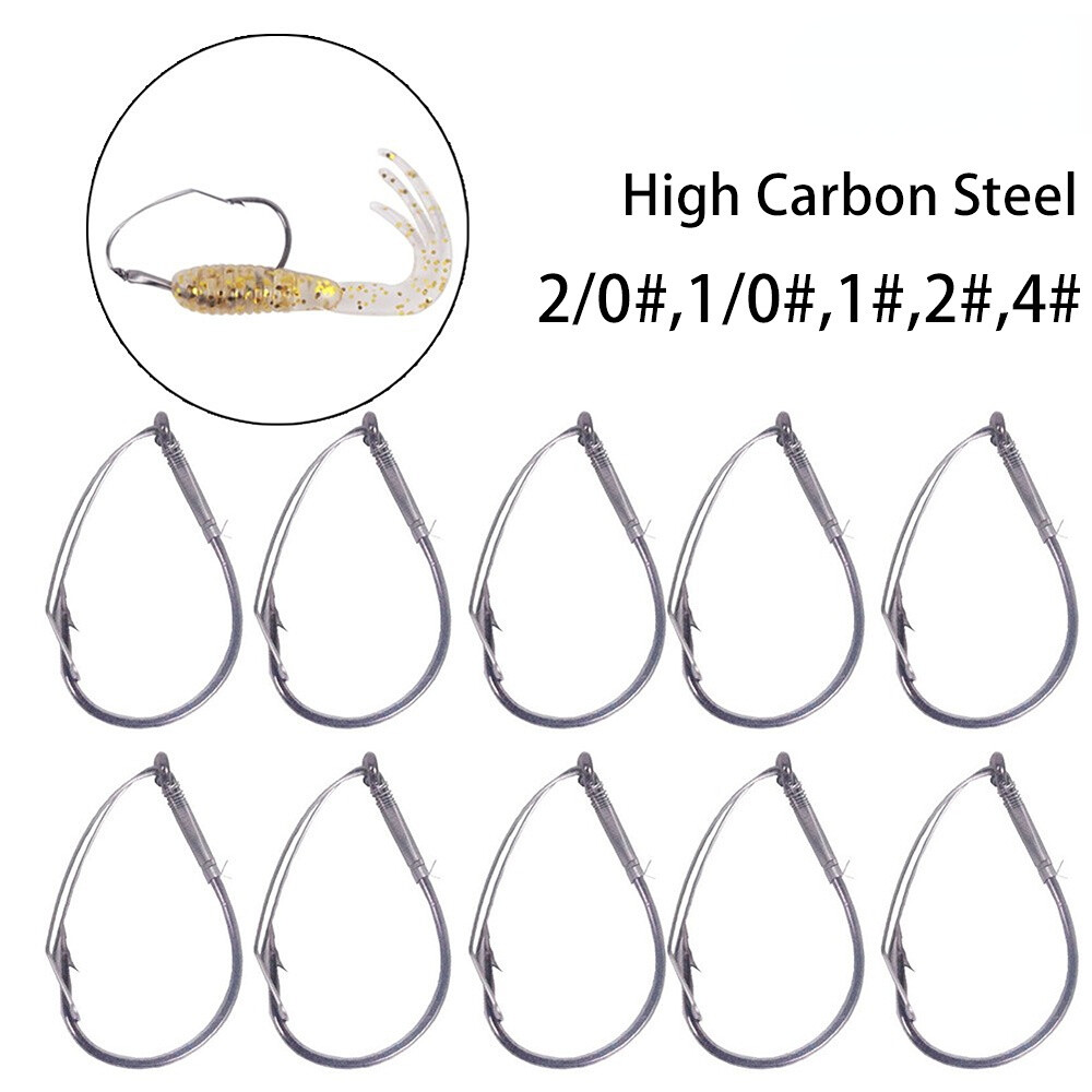 20pcs Weedless Fish Hook High Carbon Steel Wacky Rig Hooks Barbed Wide Gap Hook