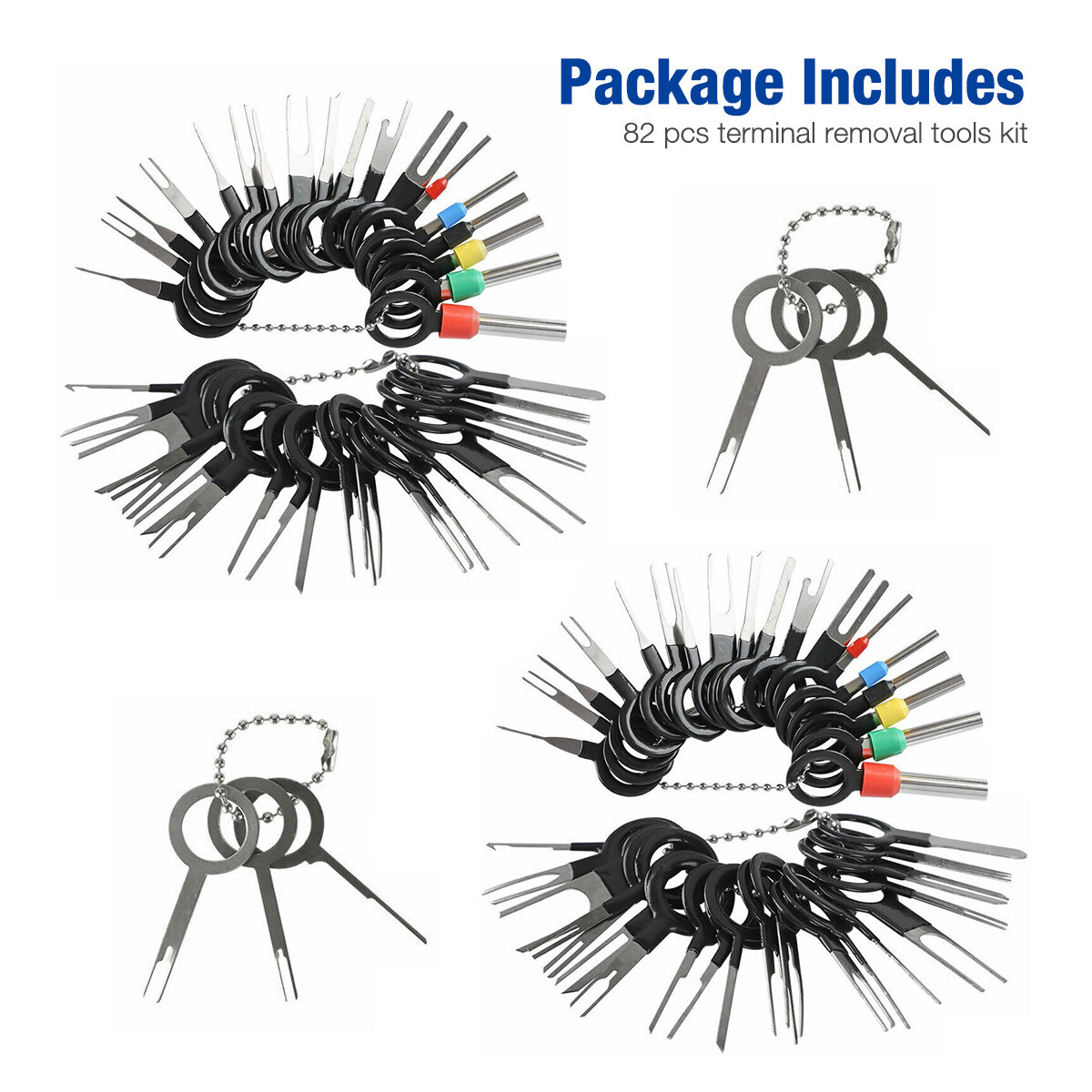 82Pcs Terminal Removal Tool Kit Depinning Pin Release Ejector Wire Connector Key
