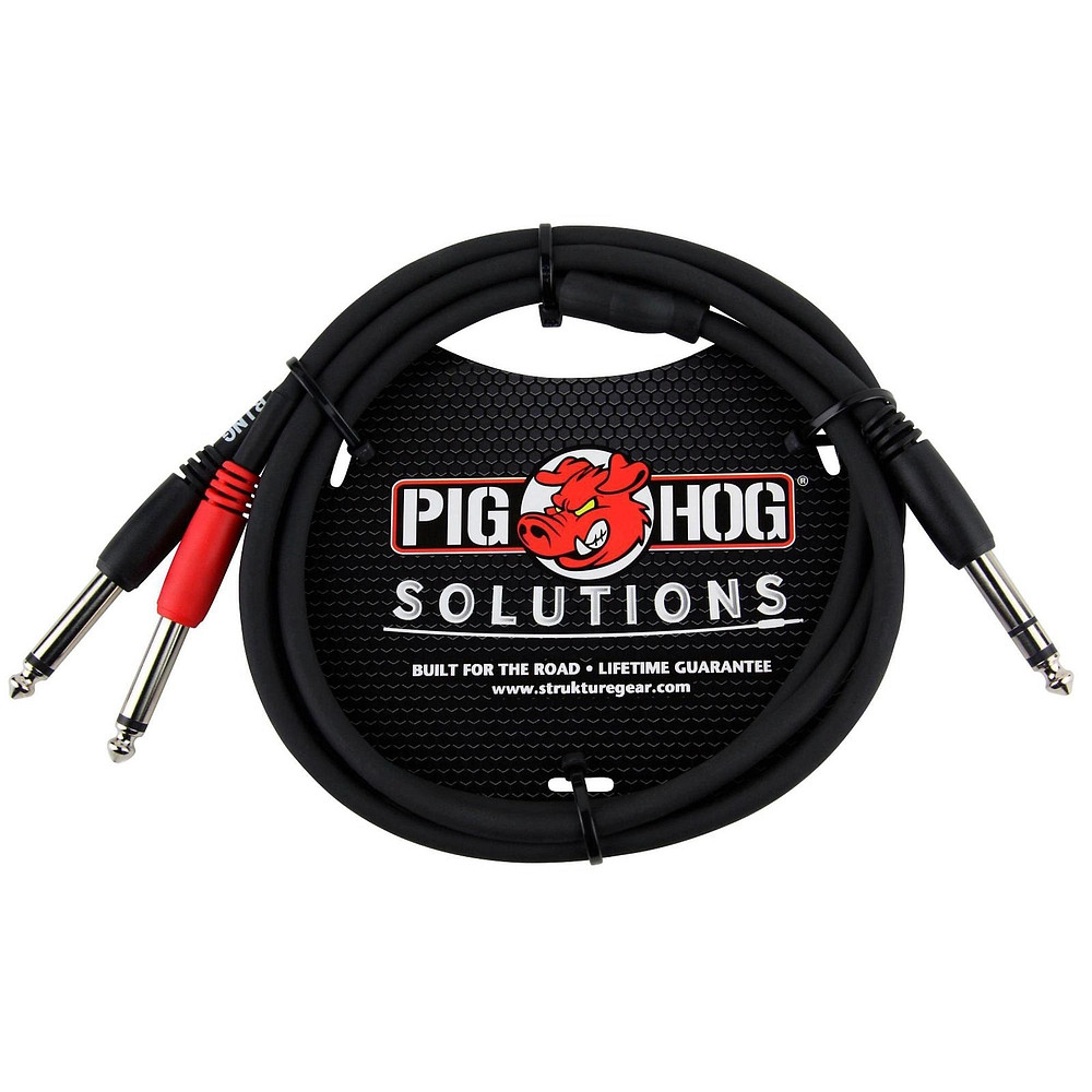 Pig Hog Solutions TRS(M) to Dual 14 In. Insert Cable 3 ft.