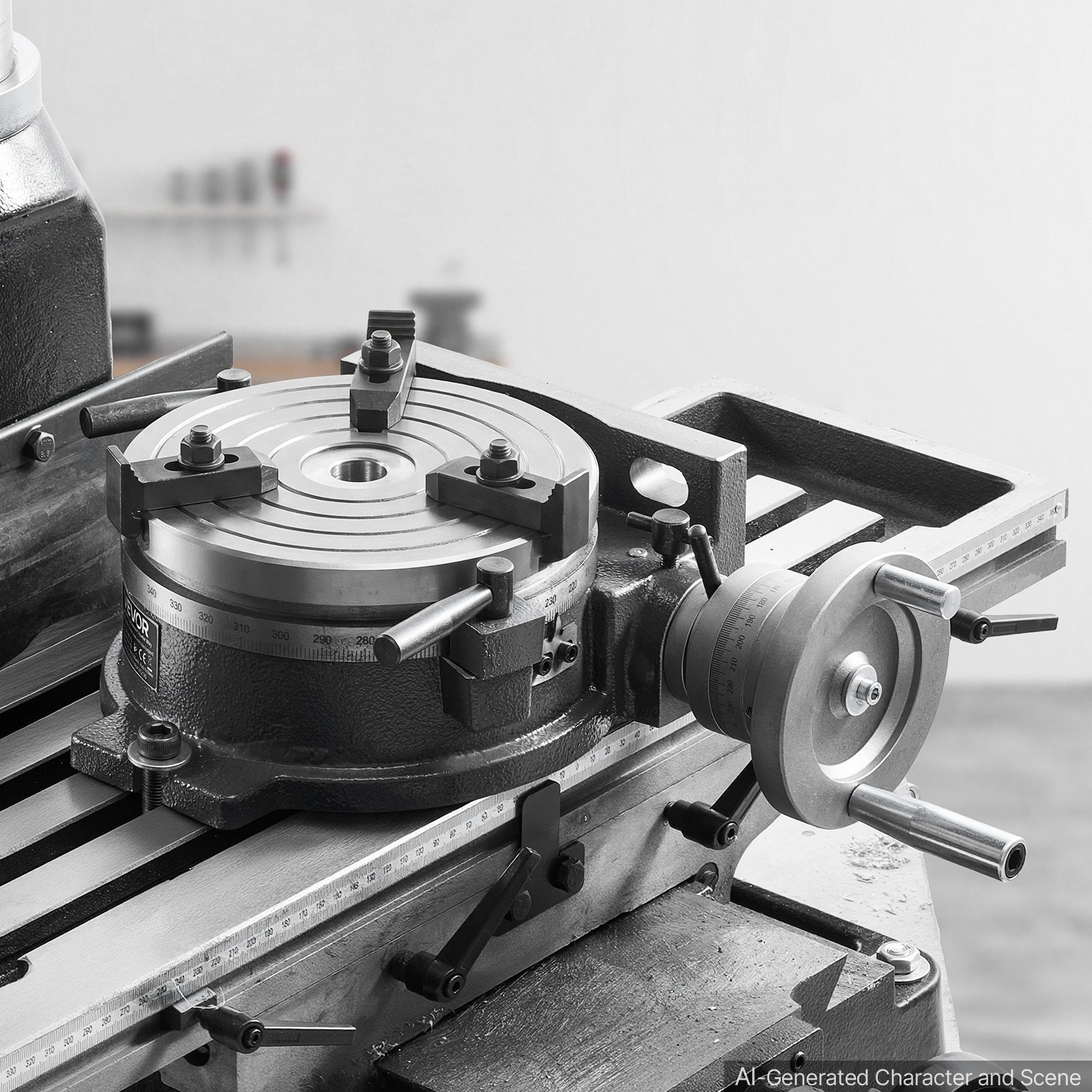 8" Horizontal Vertical Rotary Table Precision Milling Indexing Table Cast Iron