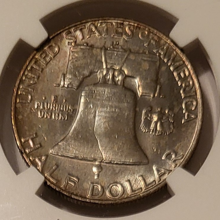 1958 D Franklin Half Dollar MS65 NGC Toned