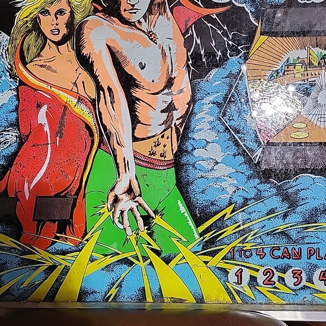 Williams Flash Pinball Machine Game Backglass ORIGINAL