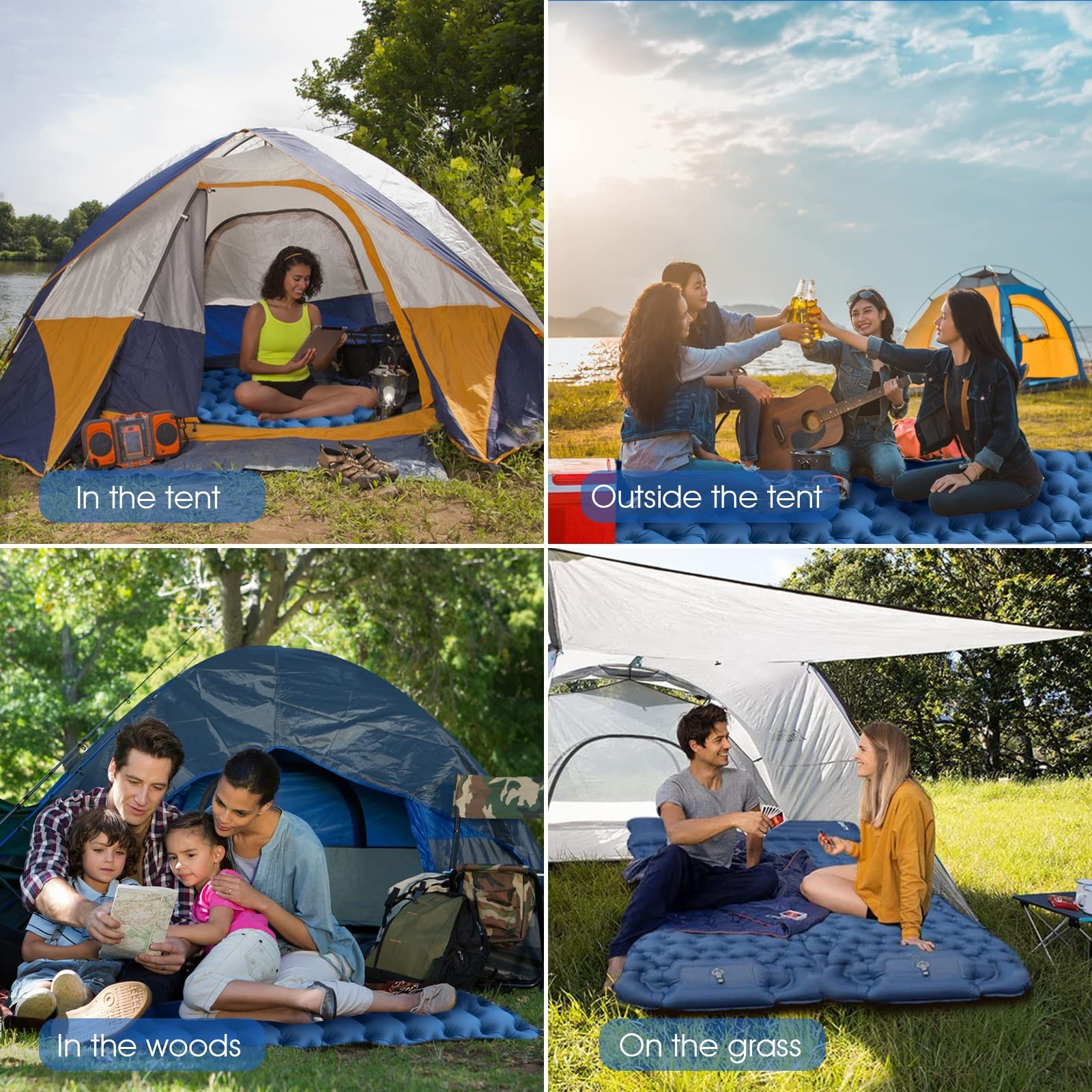 Sleeping Pad for Camping- Ultralight Inflatable Sleeping Mat with Built-in Fo...