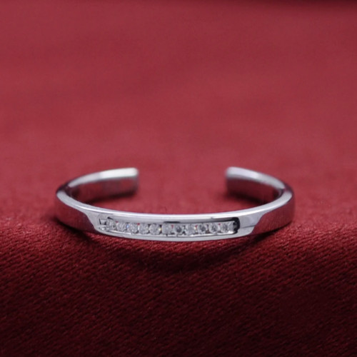Gift For Women's 0.20cts cubic Zirconia Adjustable Fancy Toe Ring 925 Silver