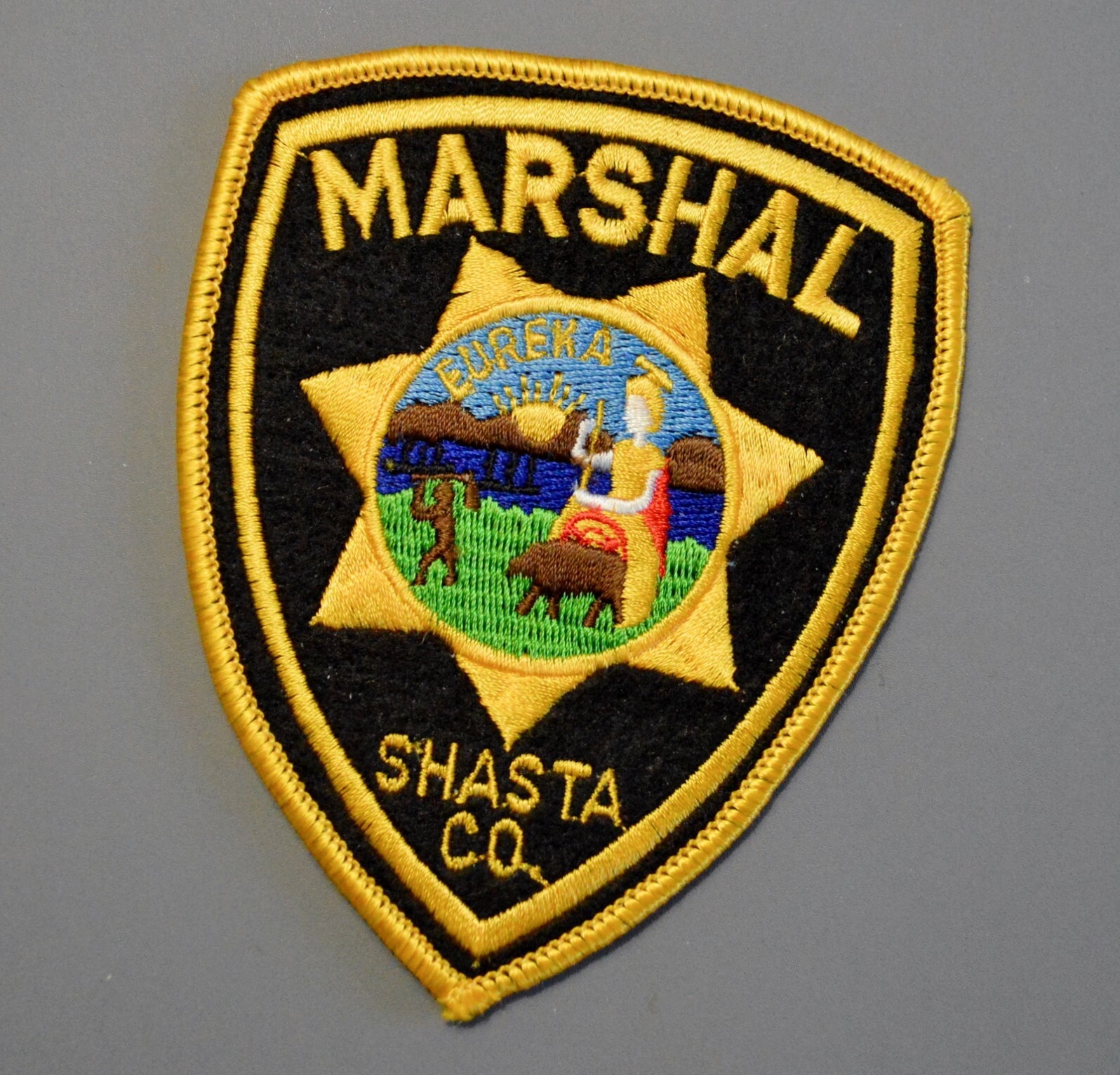 Shasta County California Marshal Black Felt Patch ++ Mint CA