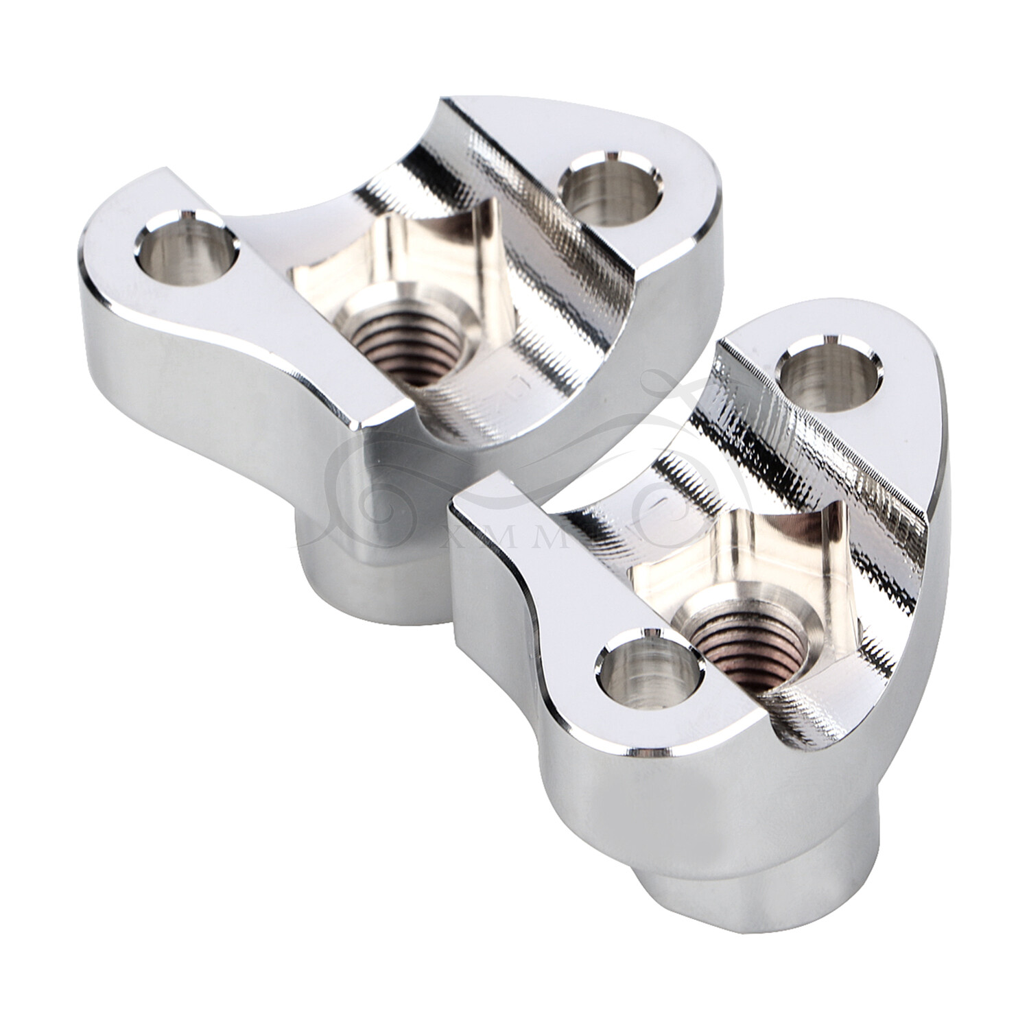 2" Tall Chrome Handlebar Risers Bottom For Harley Dyna Super Wide Glide FXDWG