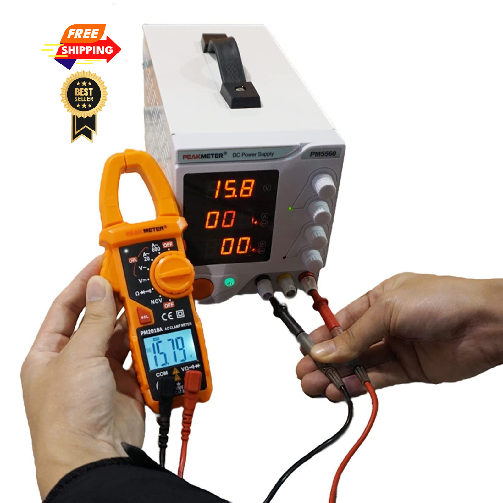 Digital Clamp Meter Auto-Ranging Multimeter Amp Voltage Tester Measure Orange