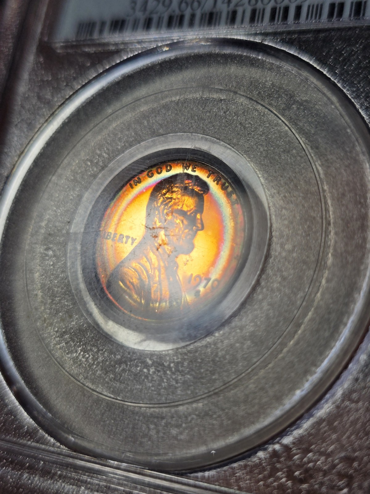 1970 S Lincoln Cent Large Date Target Toned