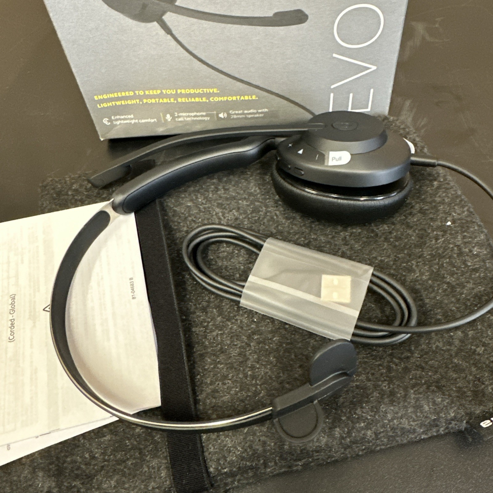 JABRA 23189-899-979 Jabra Evolve 2 30 MS Mono USB-A Corded Headset Open Box