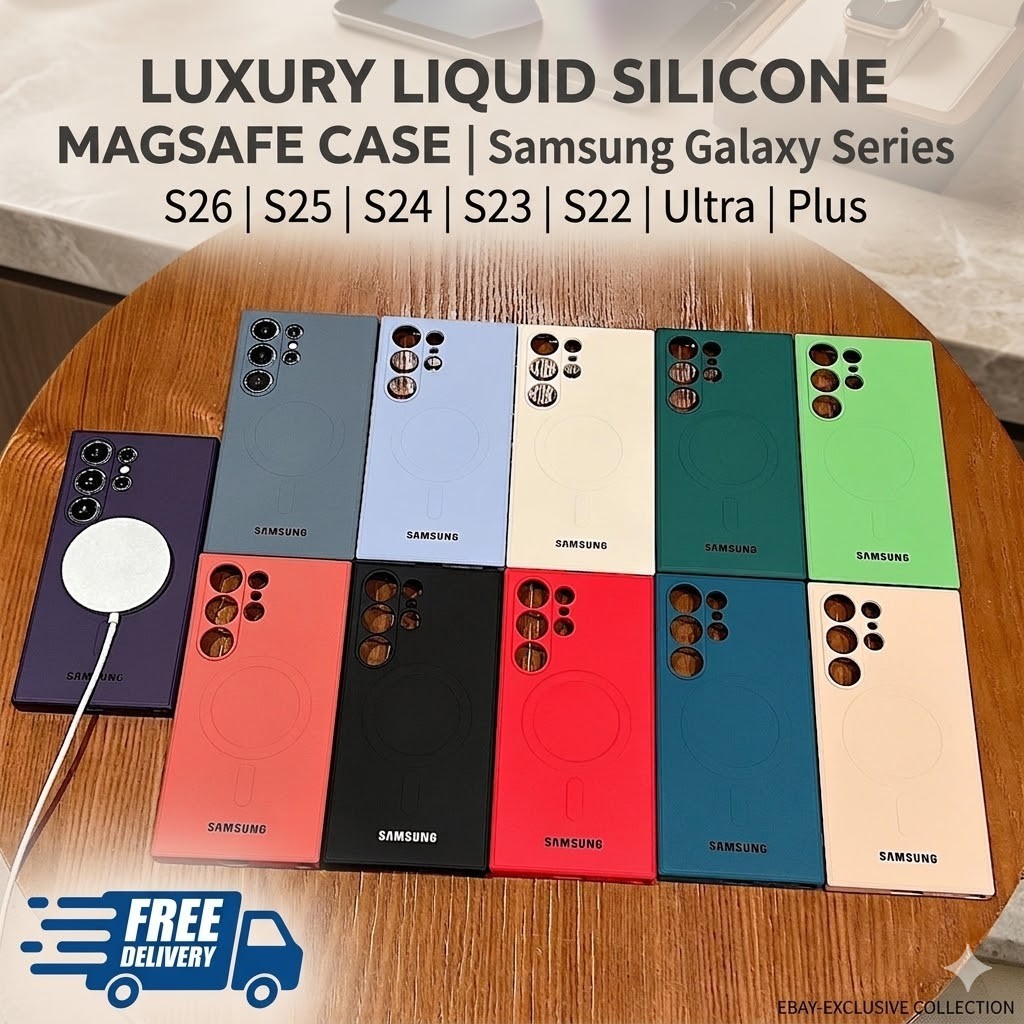 Luxury Liquid Silicone Magsafe Case for Samsung S26 S25 S24 S23 S22 Ultra Plus