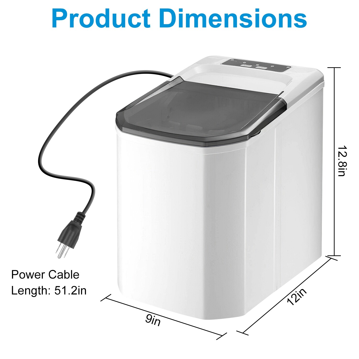 Countertop Ice Maker Machine 33Lbs/24H Self-cleaning with Ice Scoop and Basket