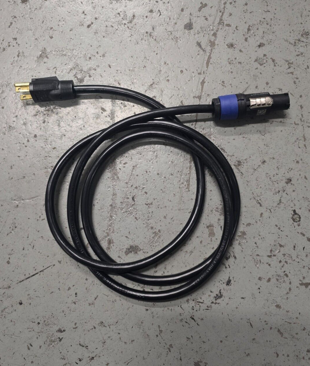 6' 14/3 Male Edison To Blue Neutrik Powercon SJOW Power Cable NEW