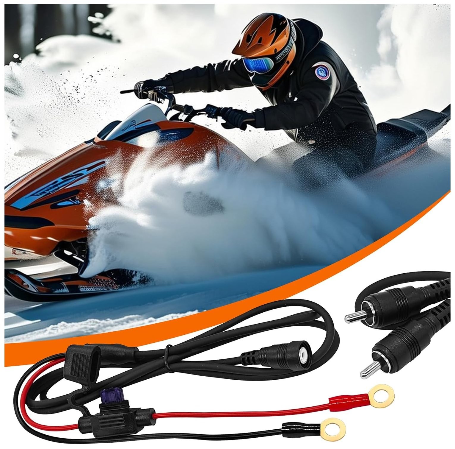 Snowmobile Helmet Heated Shield Cord, RCA Plug Heated Cord for Heated Most Elect