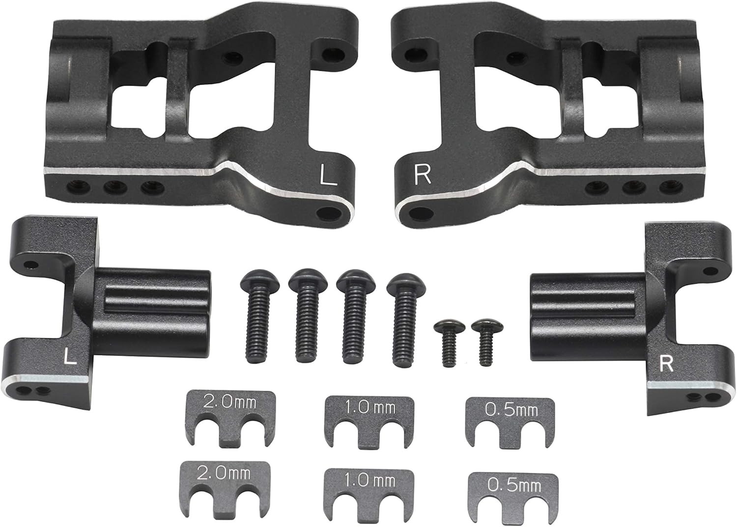Aluminum Adjustable Rear Short H Arm Set (Aluminum, Chamfered) for YD-2/YD4