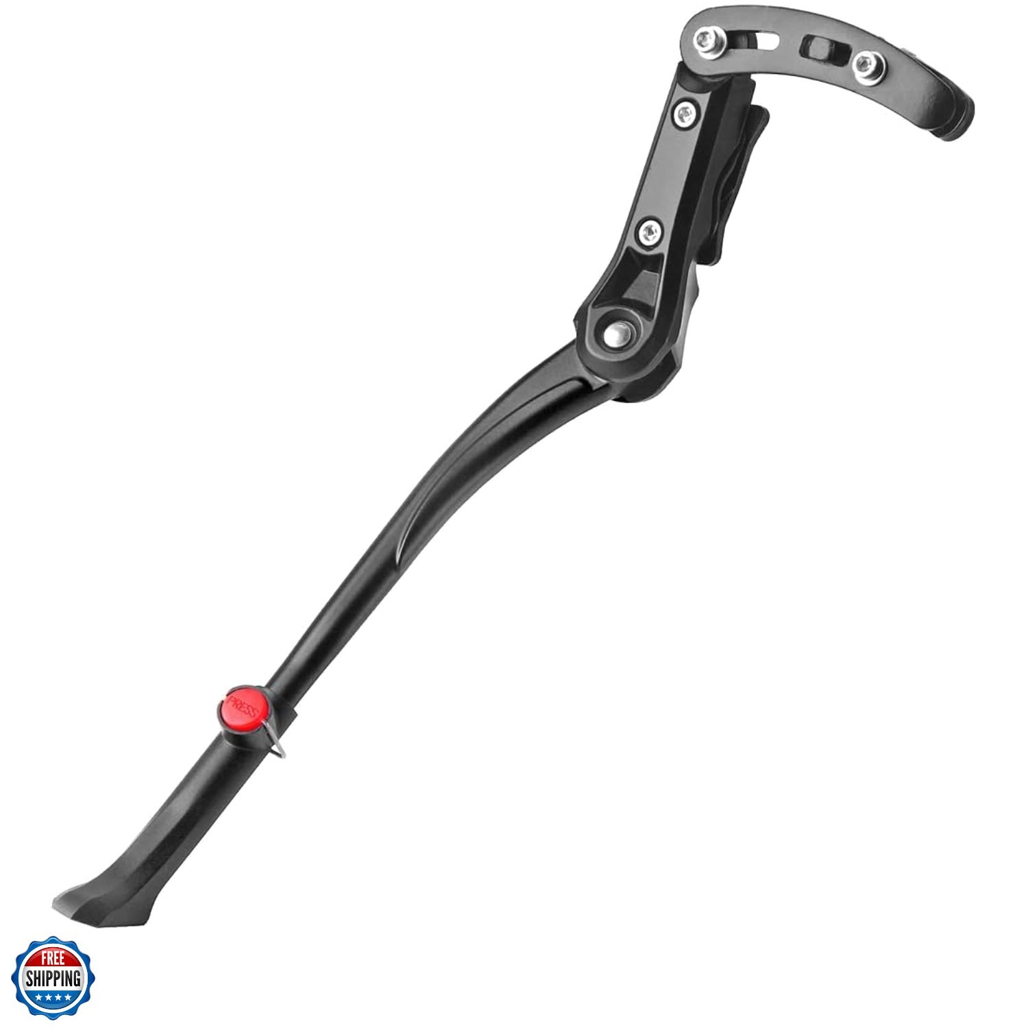 Bike Kickstand Adjustable Rear Mount Aluminum Alloy Bicycle Kickstand for 24”...
