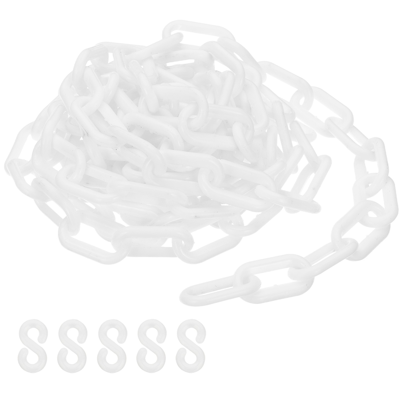 White Plastic Chain 10 ft 6mm Safety Barrier Chain