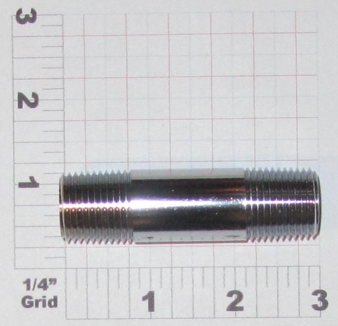 1/2 Inch 3 Inch Chrome Plated Nipple