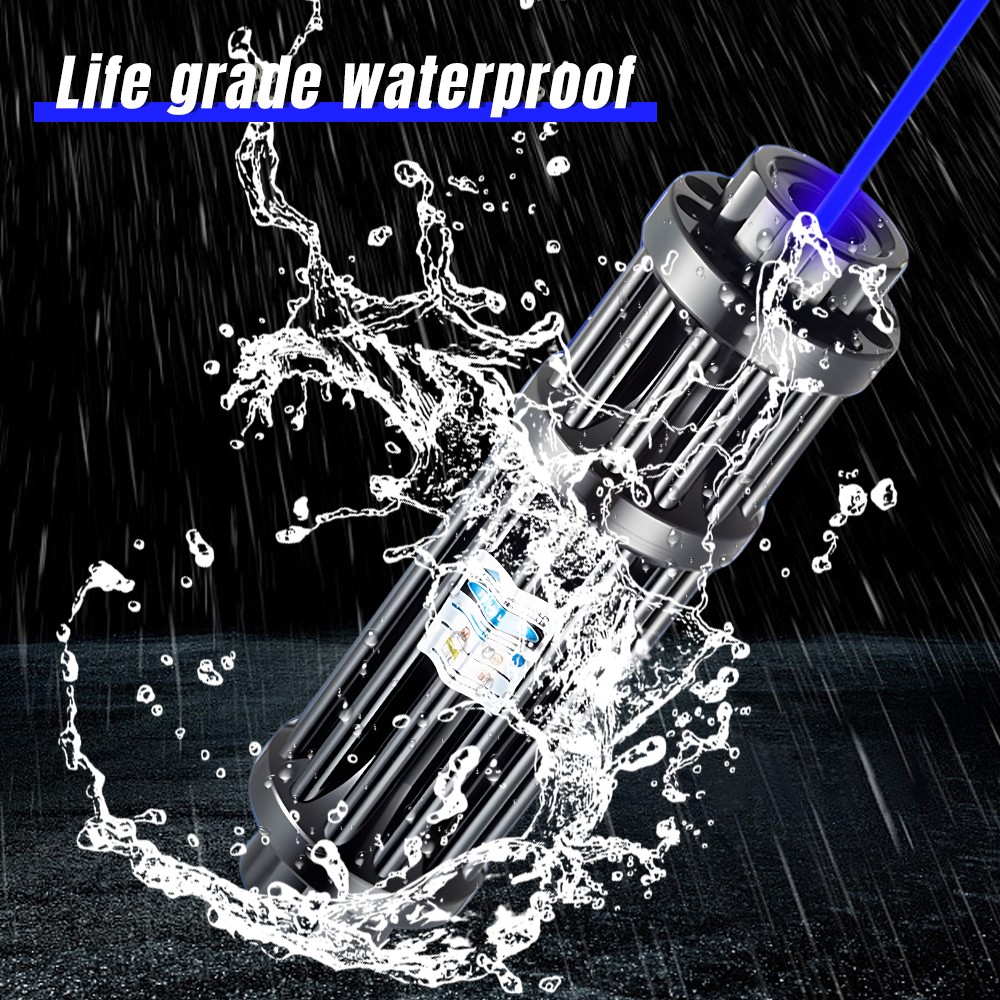 10Watt High Power Blue Burning Light Pointer Visible Dot Torch Laser Adjustable