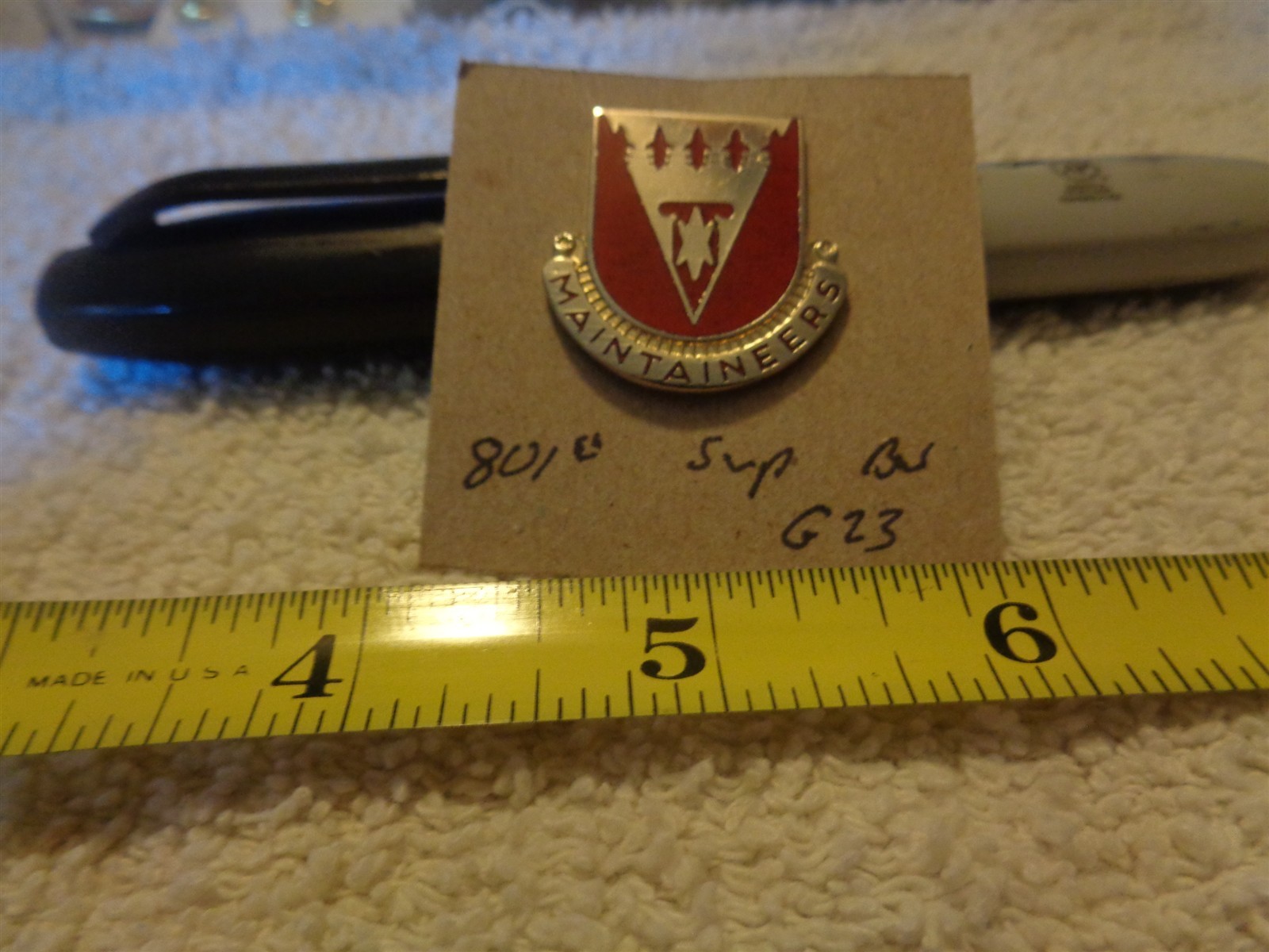 801st Support Battalion G23 Unit Crest, DI, DUI (DRAW#91)