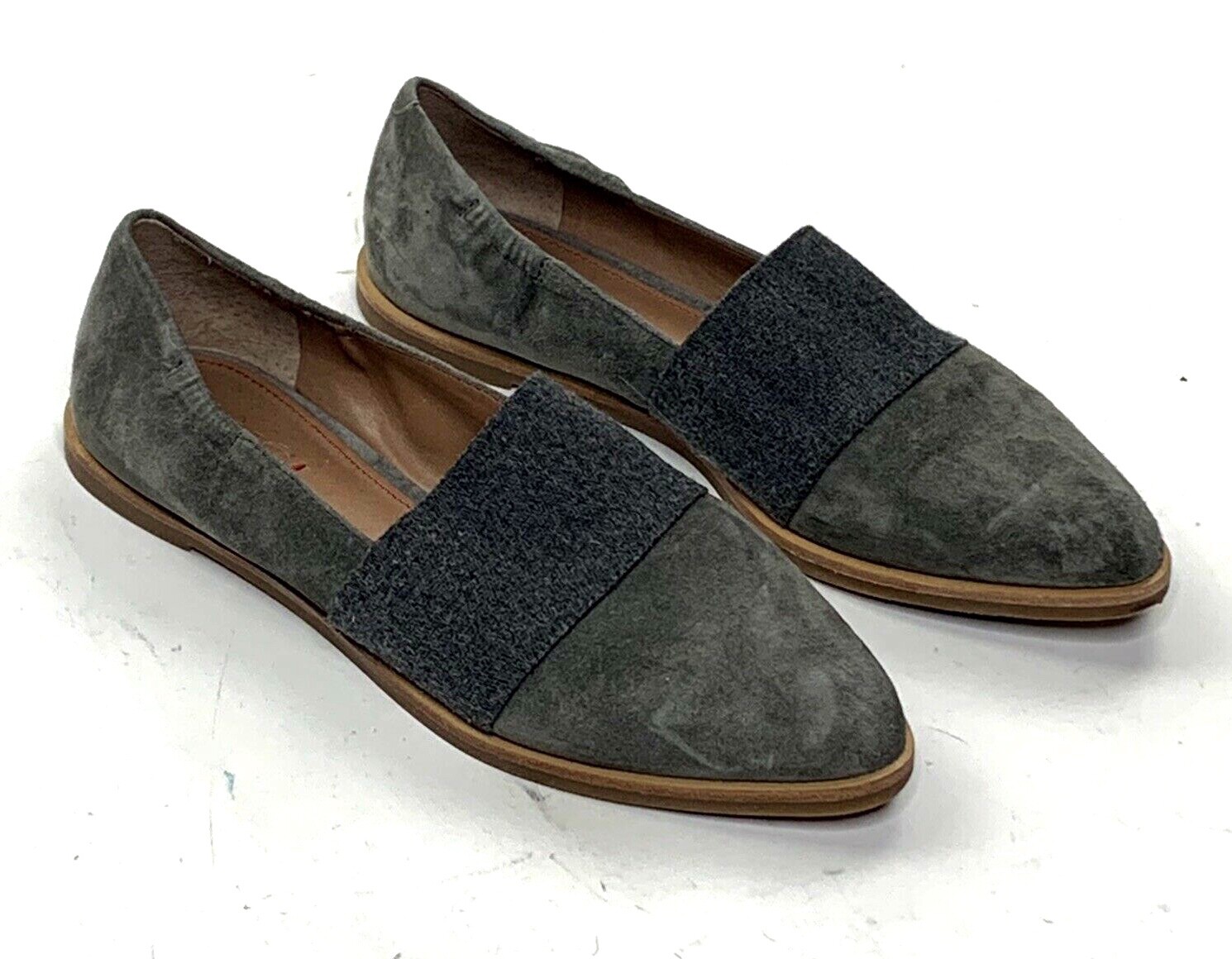 ED Ellen DeGeneres Love Womens Karlin Gray Flat Loafers Suede Leather Slip On 6M