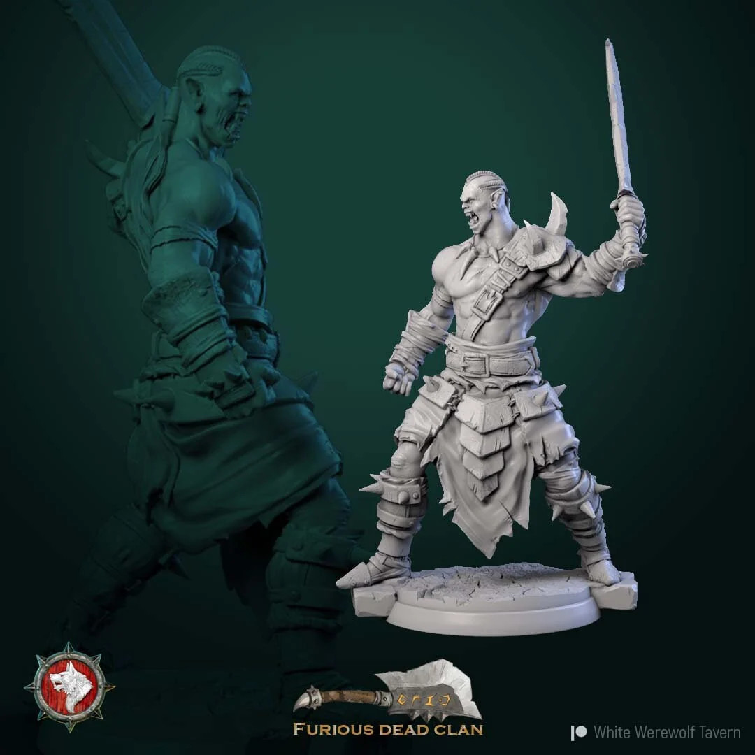 Orc Warrior Warband - Resin Tabletop Miniature