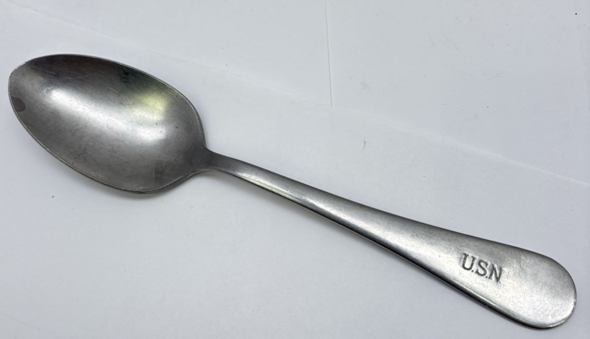 Vtg Wallco Stainless Steel US Military Spoon Tablespoon US Navy Stamped 7"