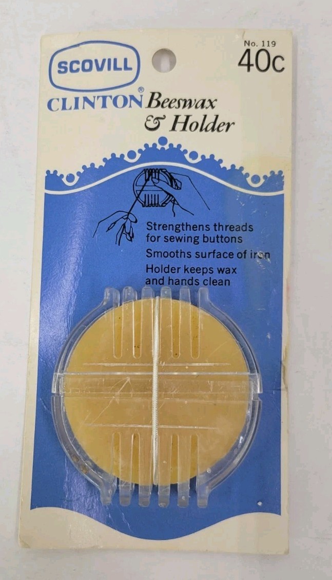 Vintage Scovill Oakville Mfg Co Thread Beeswax Holder Packed Unused USA No. 119