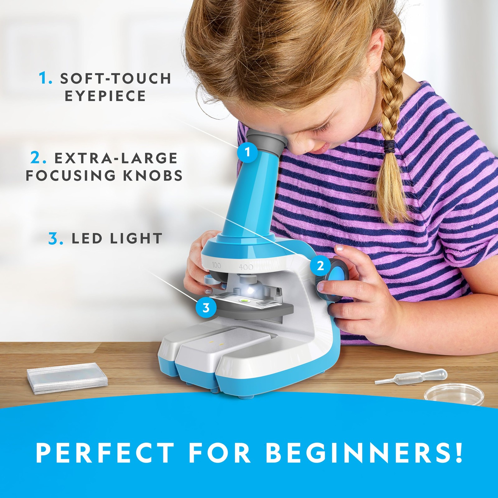 NATIONAL GEOGRAPHIC Microscope for Kids - Science Kit with an Multicolor
