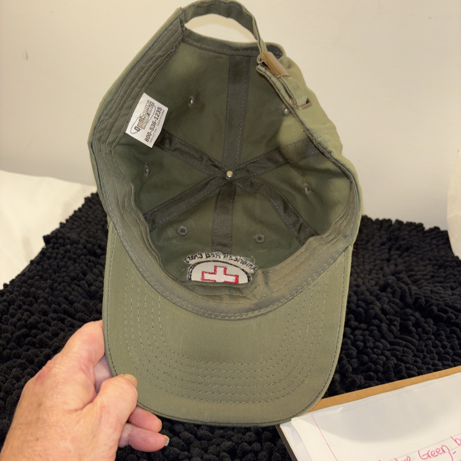 American Red Cross Hat Beautifully Distressed Trashed Beat Up Strapback Cap