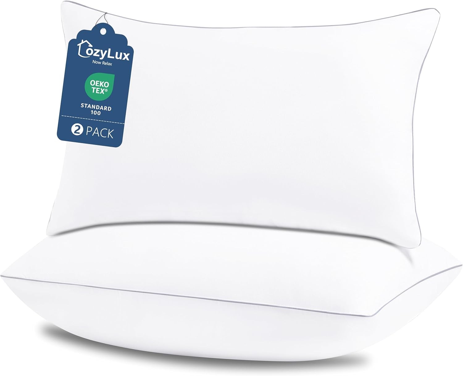 Soft Supportive Bed Pillows Side & Back Sleepers Oeko-Tex Certified Down