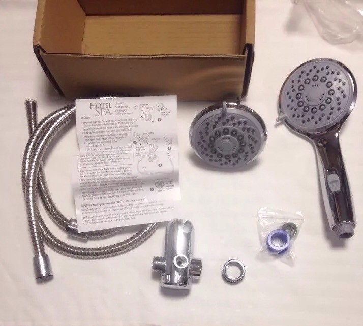 Hotel Spa Multiple Setting Ultra Luxury Spiral Three-Way Showerhead Handheld