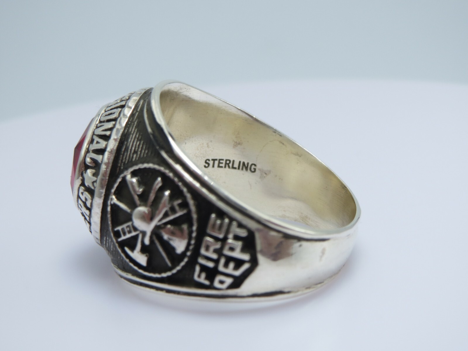 SILVER 925 , RING , FIRE FIGHTER RING , PROFESSIONAL RING , US Size 12 ,