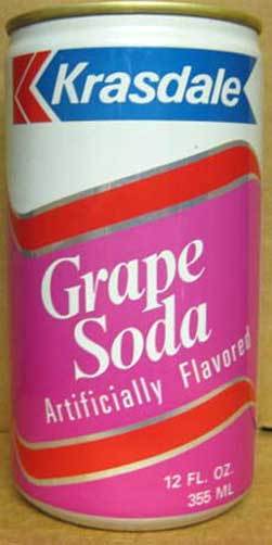 KRASDALE GRAPE SODA empty 12oz,CAN, NEW YORK, NY, Krasdale Foods Inc Early 1980s