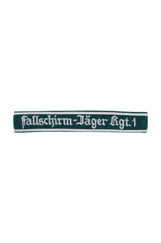 WWII Luftwaffe Fallschirmjäger Rgt.1 NCO dark green backing cuff title