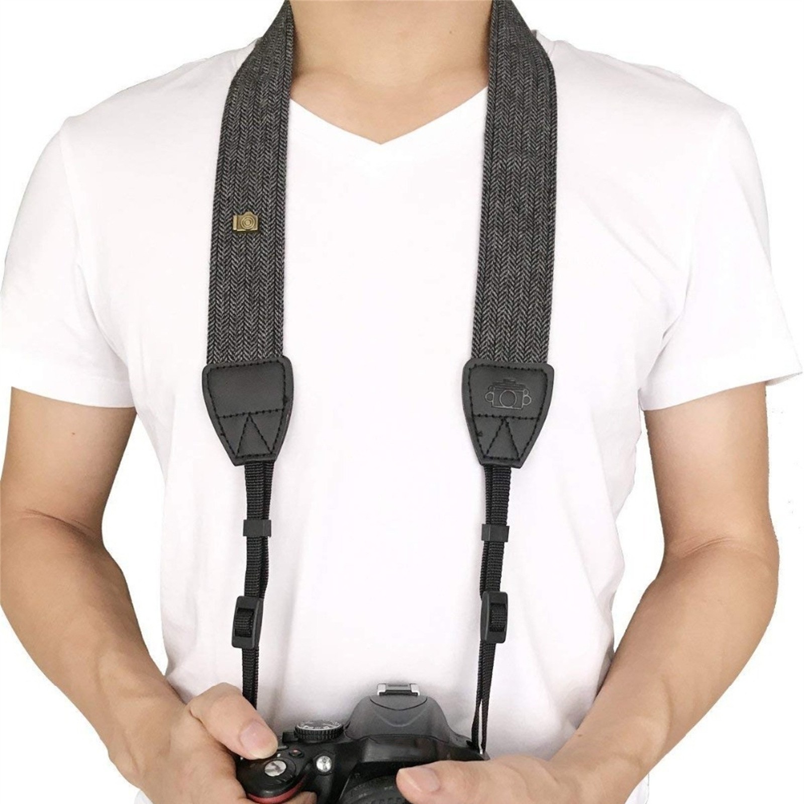 Grey DSLR Camera Strap Adjustable Shoulder Neck Strap For Nikon For Sony Camera;
