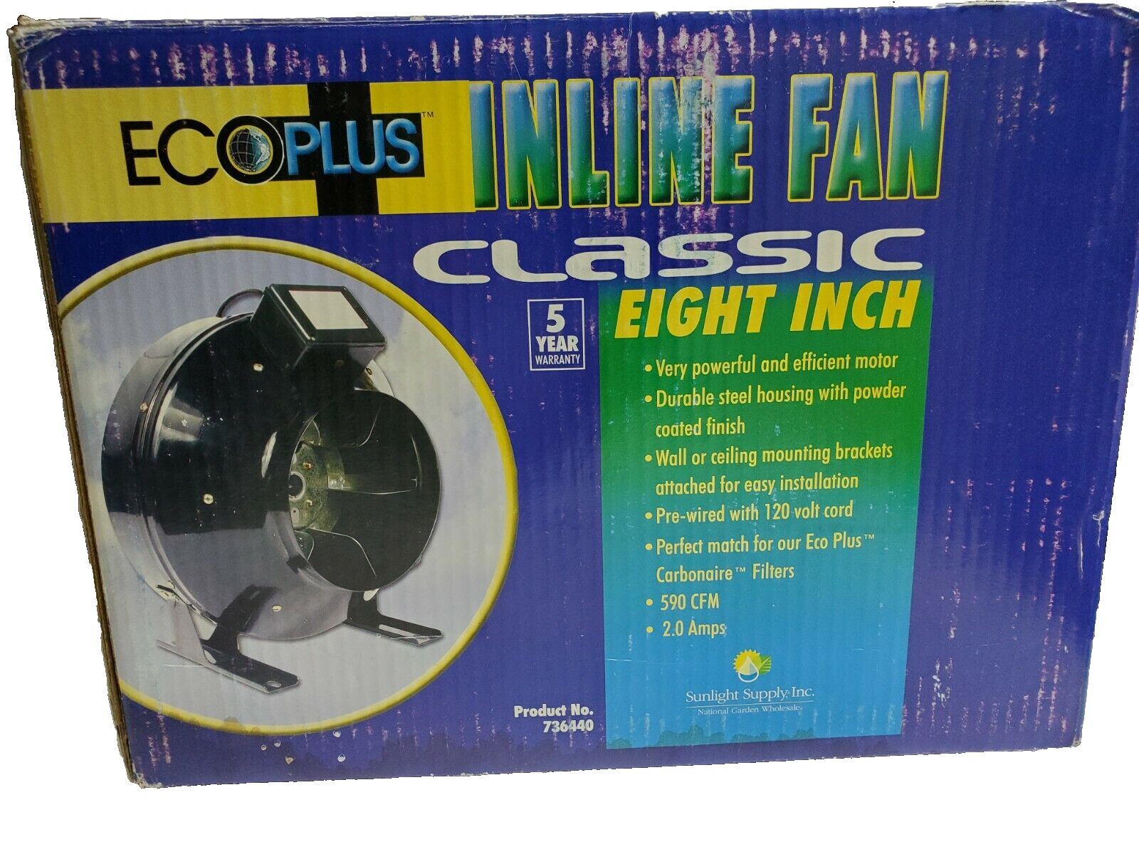 Ecoplus Classic 8" Inline Fan 590 CFM Blower - Retails for over $199.99