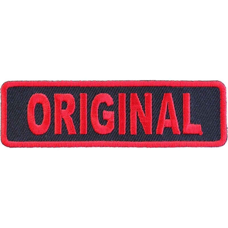 Embroidered Patch (Iron-On), Club Rank, Original (Red on Black), 3.5" x 1"