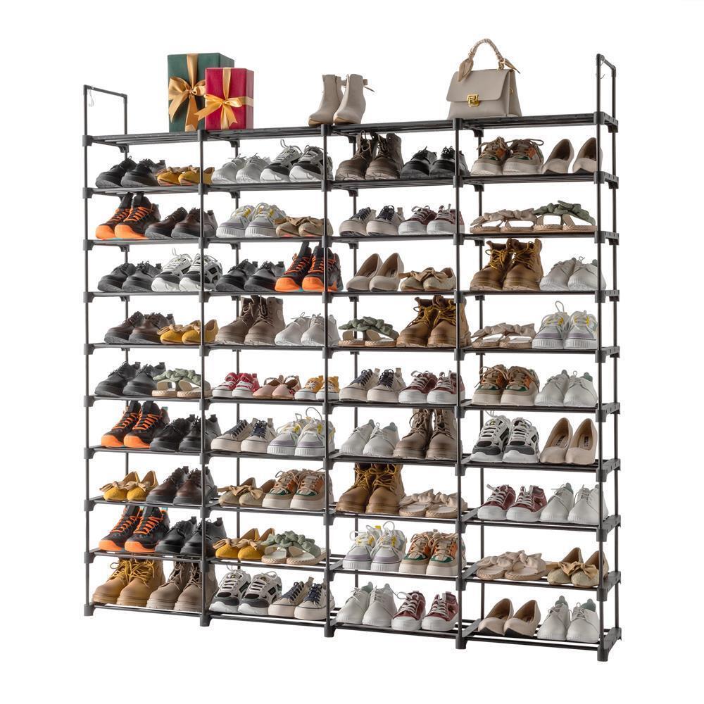 Shoe Rack Organizer 10-Tier 80Pair Entryway Stackable Bag Shoe Cabinet Rack