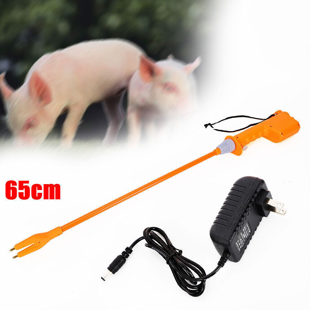 Electric Cattle Prod Stick Professional Livestock Herding Tool w/5000mAh Battery