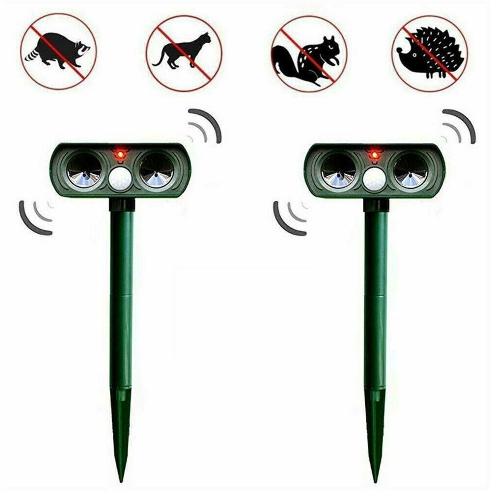1/2 PK Ultrasonic Solar Animal Repeller Repel Cats, Squirrels, Deer, Rabbits