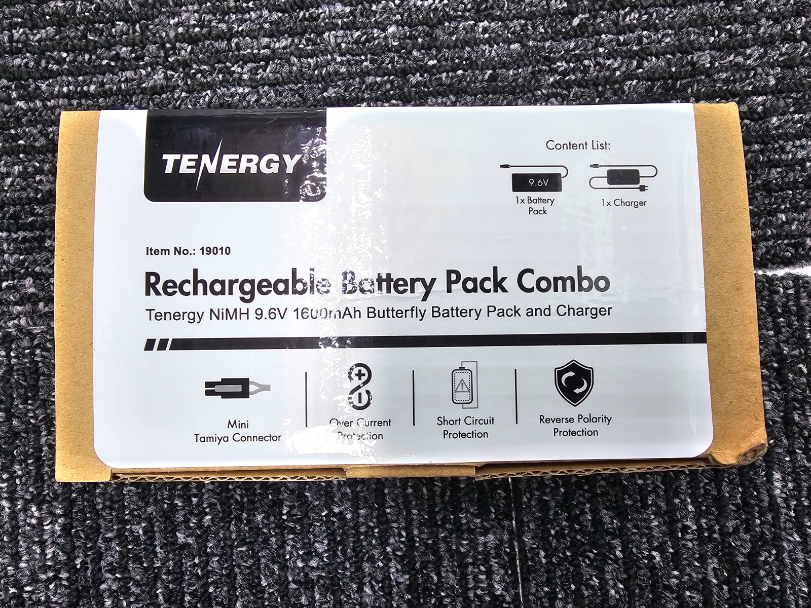 Tenergy 9.6V 1600mAh Butterfly NiMH Airsoft Battery Pack+8.4V-9.6V Smart Charger