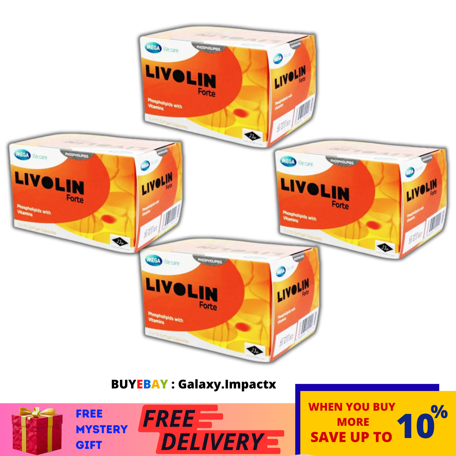 4 X Livolin Forte Liver Cleanse Detox Vitamin Supplement 50'S