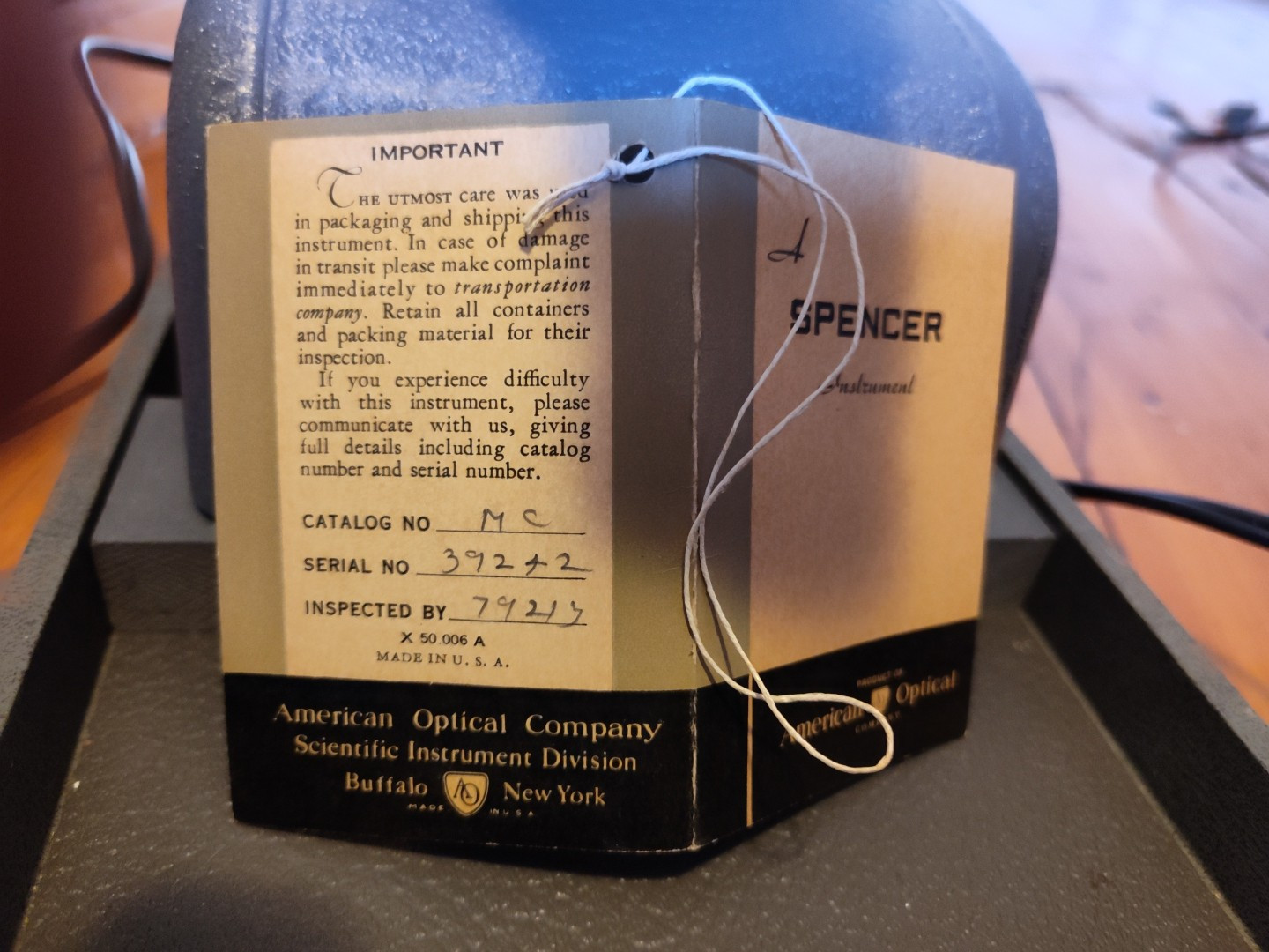 Vintage Spencer Delineascope MC with case and original tag