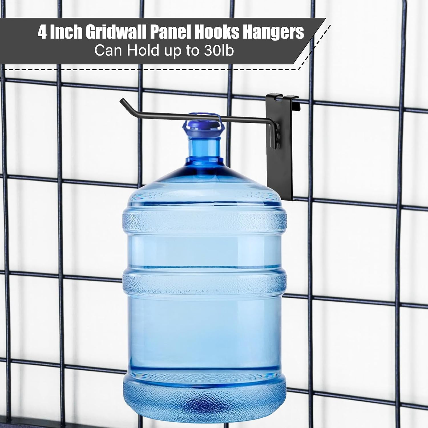 Gridwall Hooks - 4 Inch Heavy Duty Black Display Hooks for Grid Wall Panel Hangi