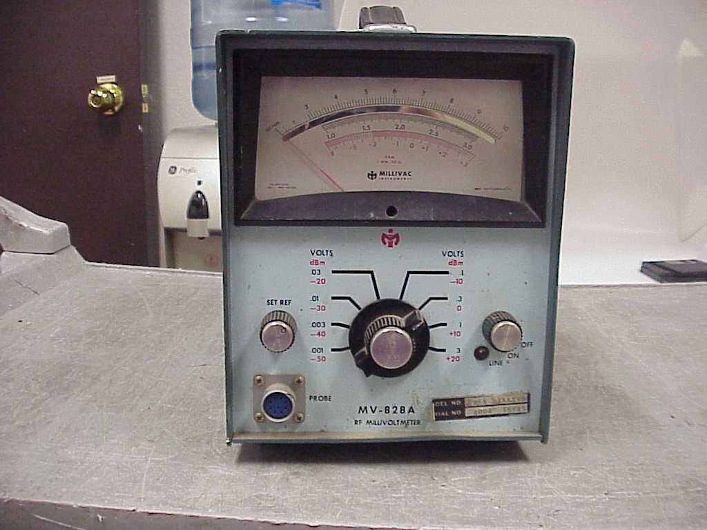 MILLIVAC RF MILLIVOLTMETER MV-828A G-vg | Condition Unknown
