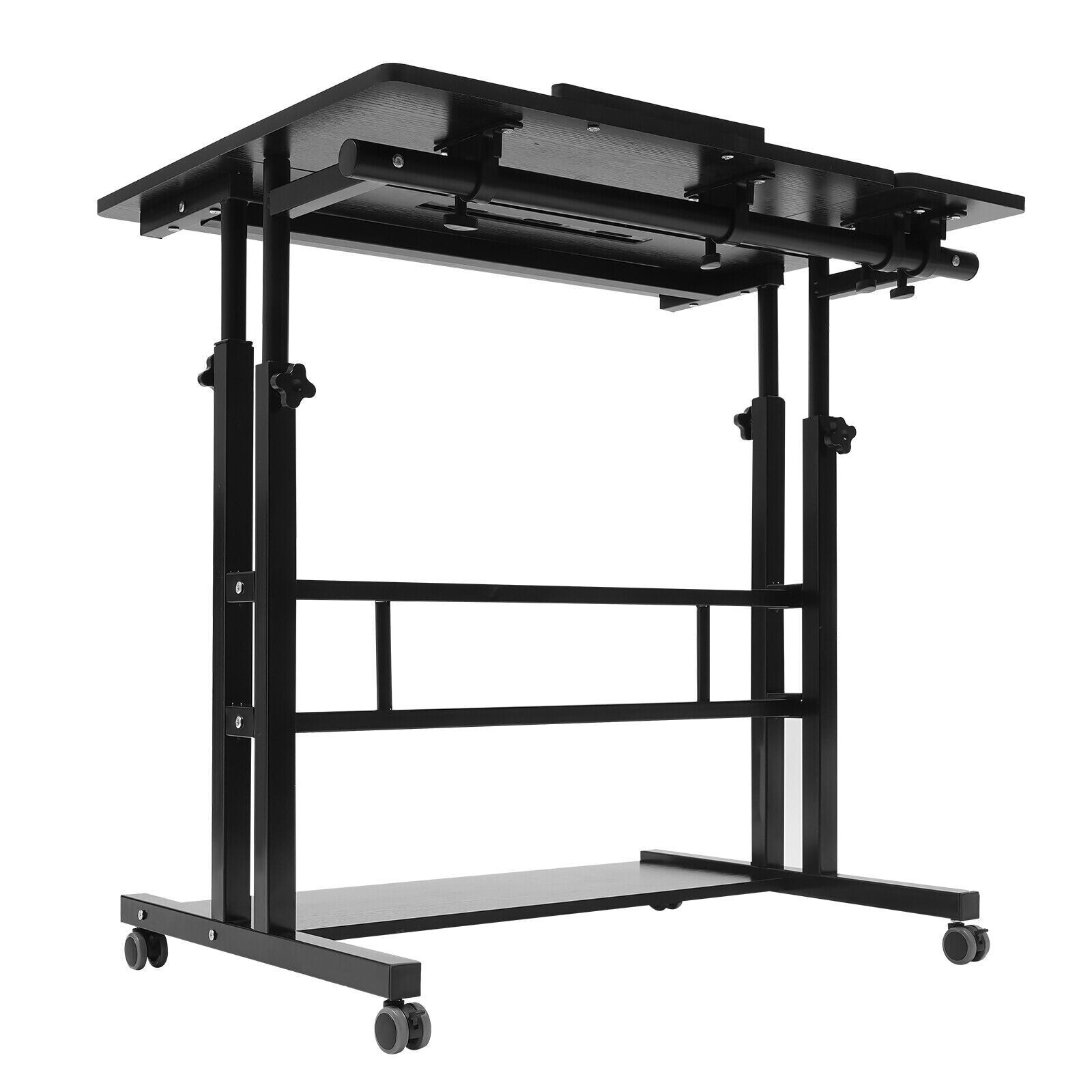 Mobile Rolling Computer Desk Laptop Table Stand w/ Wheel Home Office Workstation