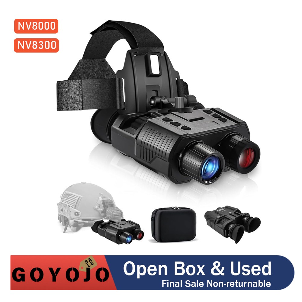 Infrared Night Vision Binoculars 4K 3D Head Mounted Goggles 8X Zoom for Hunting