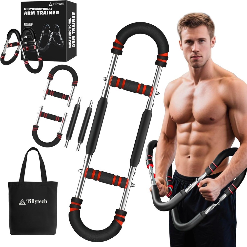 Twister Arm Trainer, Adjustable Resistance Exerciser Workout Chest Muscle Red